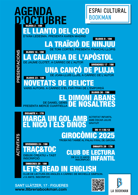AGENDA D'OCTUBRE 2025 | Llibreria online de Figueres i Empordà