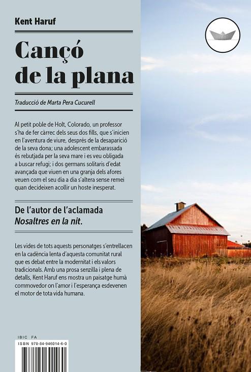 Cançó de la plana (Trílogia de Holt #01) | 9788494601484 | Haruf, Kent | Librería online de Figueres / Empordà