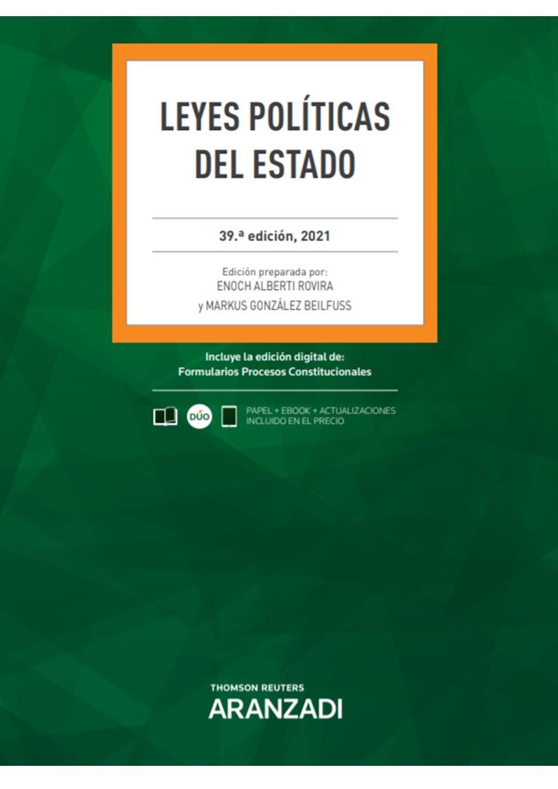 Leyes Políticas del Estado (Papel + e-book) | 9788413905716 | Alberti Rovira, Enoch/González Beilfuss, Markus | Llibreria online de Figueres i Empordà