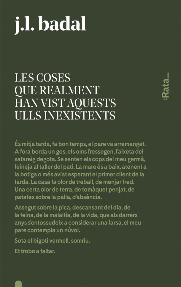 Les coses que realment han vist aquests ulls inexistents | 9788416738144 | Josep Lluís Badal | Librería online de Figueres / Empordà