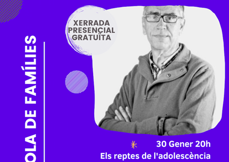 30/01 Xerrada "ELS REPTES DE L'ADOLESCÈNCIA", amb Jaume Funes | Llibreria online de Figueres i Empordà