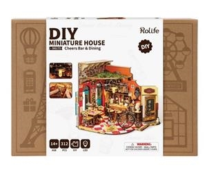 MAQUETA SUJETALIBROS DIY MINIATURE HOUSE "CHEER'S BAR & DINING" "BOOK NOK" | 6946785124217 | Librería online de Figueres / Empordà