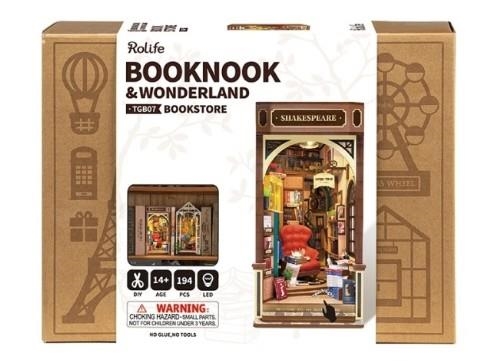 MAQUETA SUJETALIBROS DIY BOOK NOOK & WONDERLAND BOOKSTORE "SHAKESPEARE" | 6946785119756 | Librería online de Figueres / Empordà