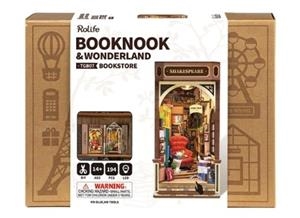 MAQUETA SUJETALIBROS DIY BOOK NOOK & WONDERLAND BOOKSTORE "SHAKESPEARE" | 6946785119756 | Librería online de Figueres / Empordà