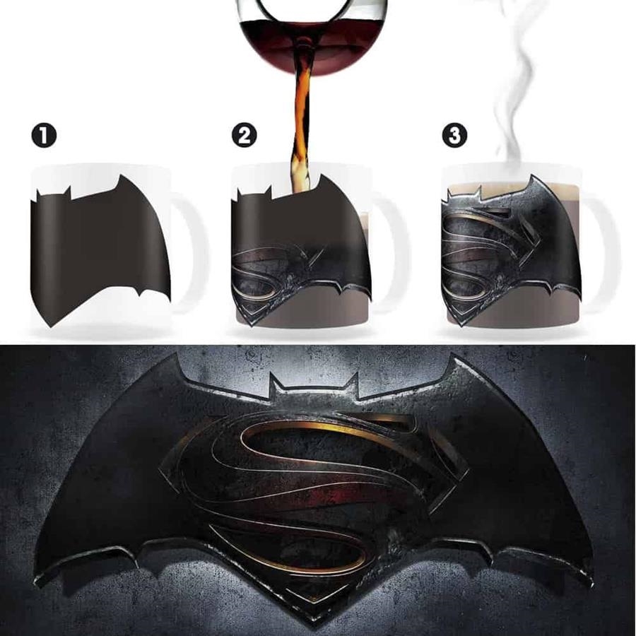 LOGO TAZA TERMICA TRANSPARENTE BATMAN VS SUPERMAN | 8435450202193 | Librería online de Figueres / Empordà