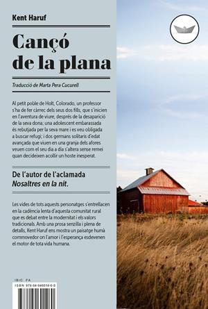 Cançó de la plana (Trílogia de Holt #01) | 9788494601484 | Haruf, Kent | Llibreria online de Figueres i Empordà